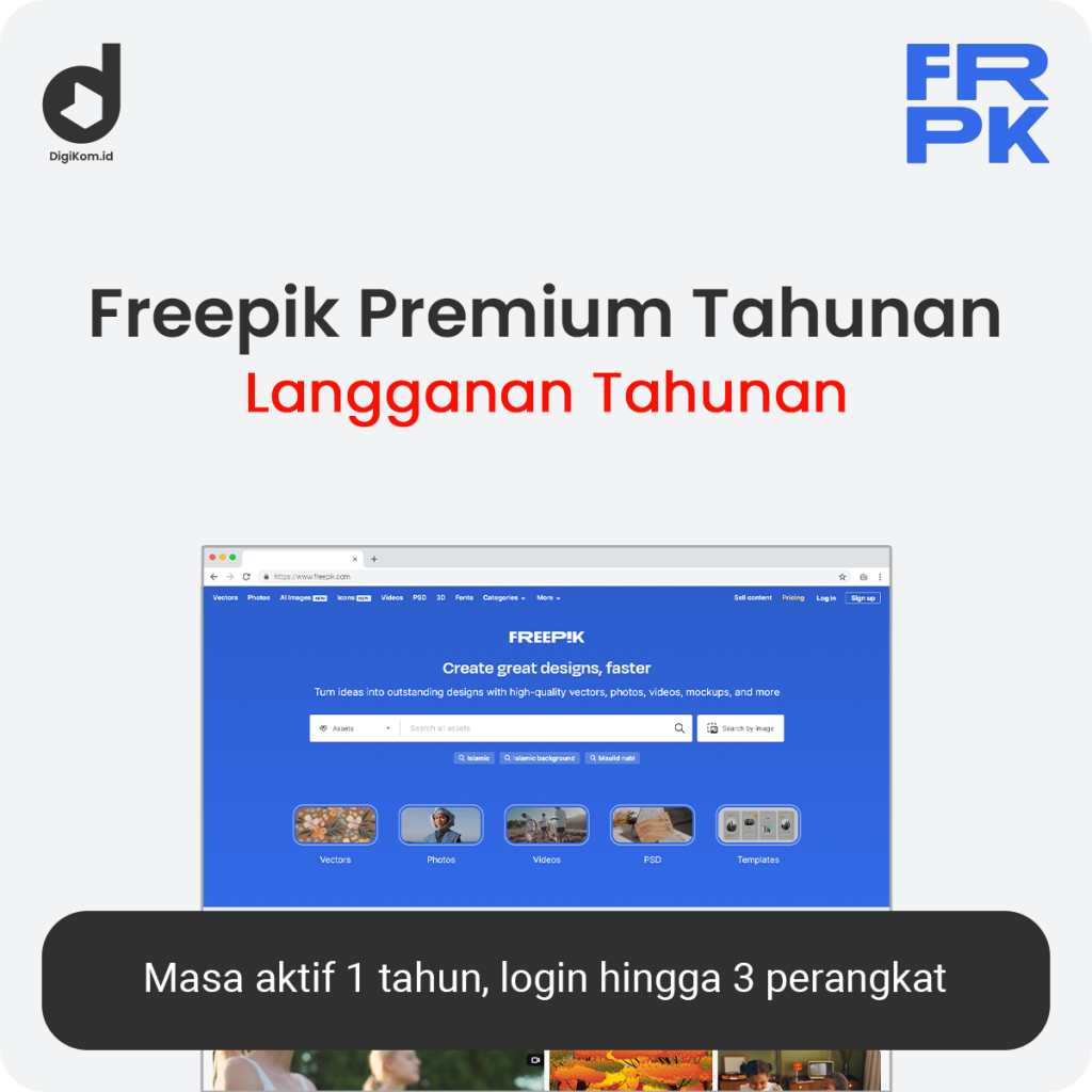 Freepik Premium Tahunan - DigiKom.id