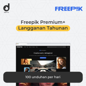 Freepik Premium Plus tahunan dengan kuota 100 unduhan per hari