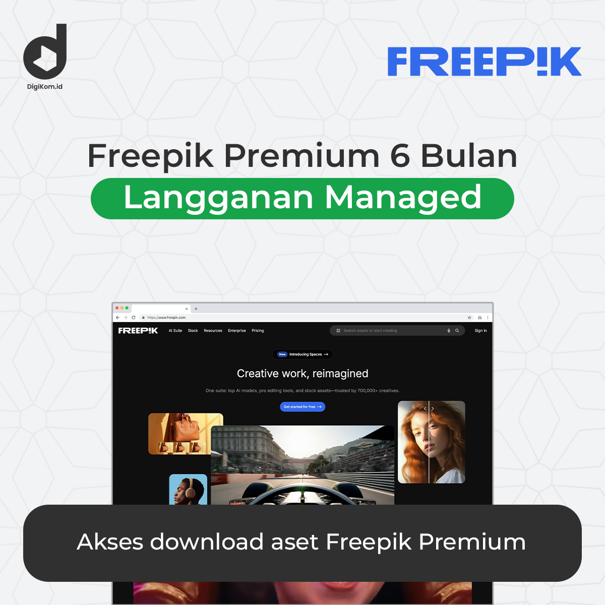 Freepik Premium 6 bulan Dikelola oleh Digikom.id dengan akses download aset premium