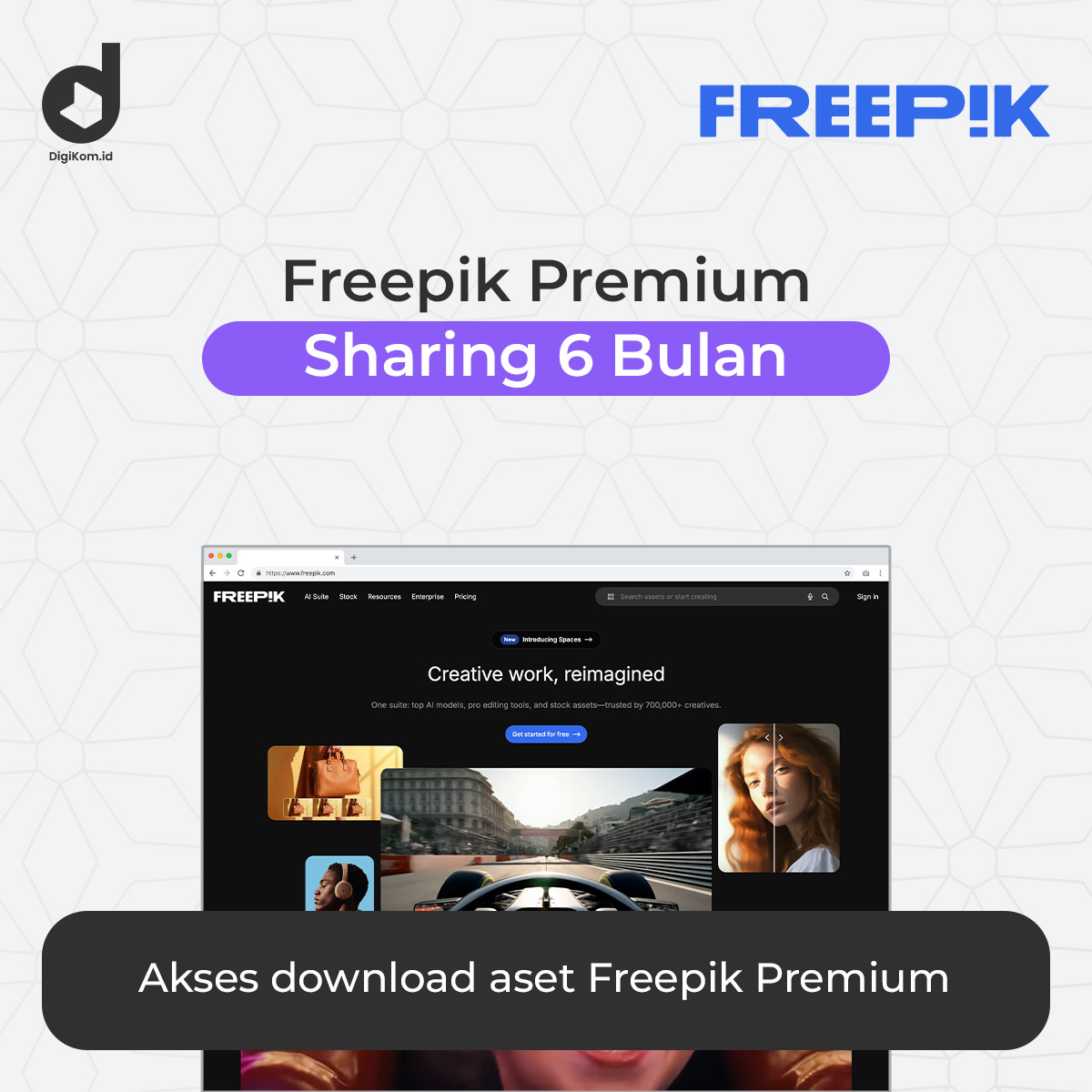 Freepik Premium Sharing 6 bulan dengan akses download aset premium