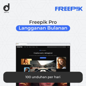 Freepik Pro bulanan dengan kuota 100 unduhan per hari